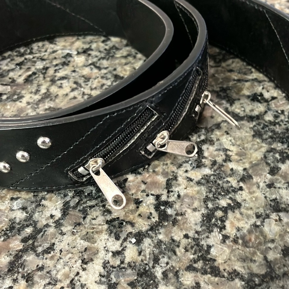 Hot Topic Black Studded Belt with Silver Accents
